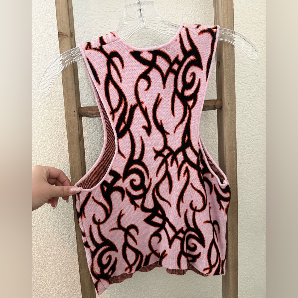 Urban Outfitters Pink and Black Flame Sweater Tank - Picture 5 of 6